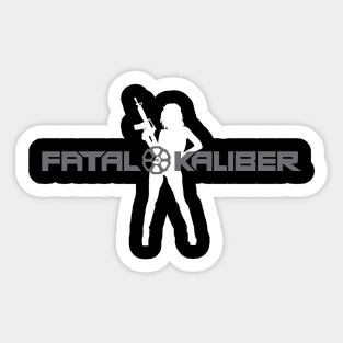 Femme Fatal Silhouette Grey Logo Sticker